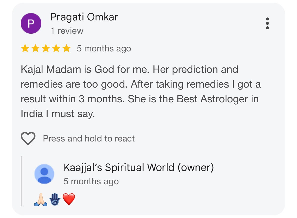 Client review 10 for Kaajjal’s Spiritual World