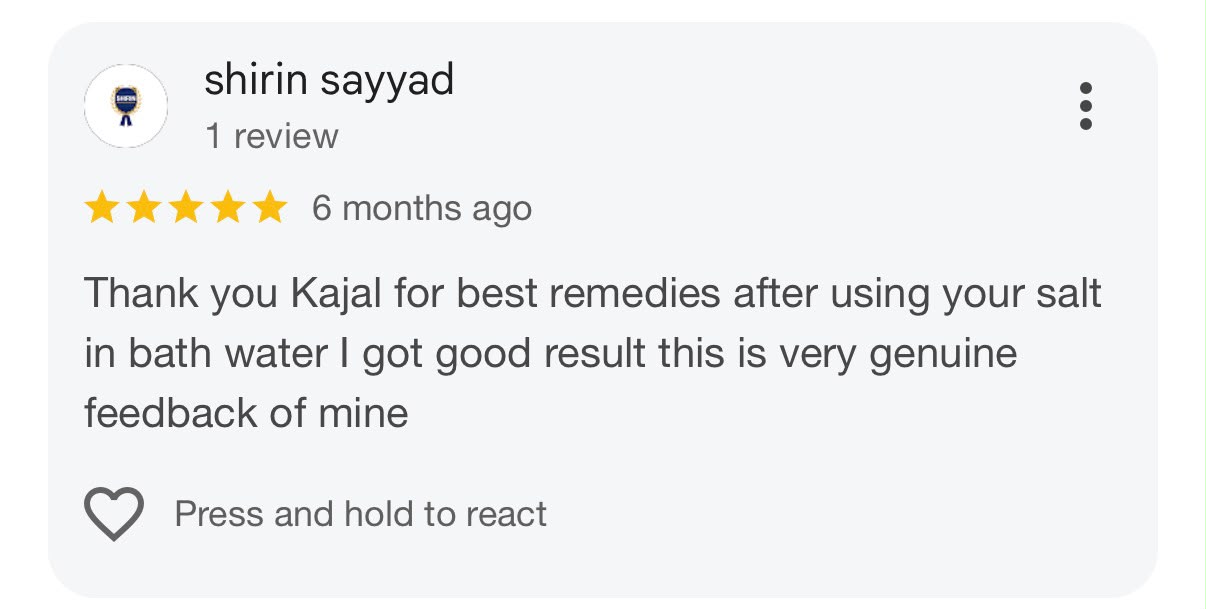 Client review 2 for Kaajjal’s Spiritual World
