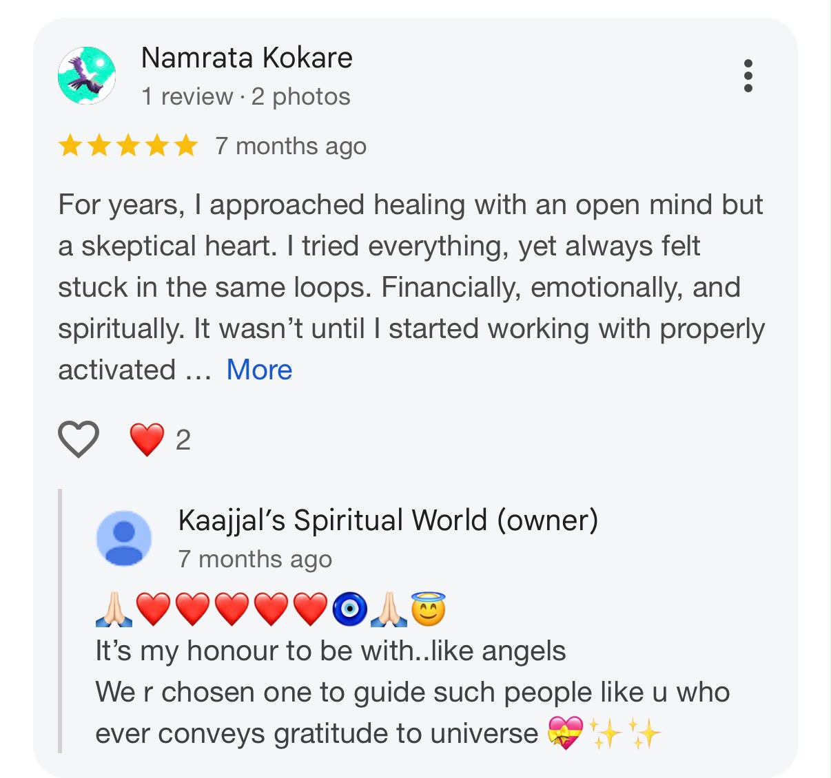 Client review 4 for Kaajjal’s Spiritual World