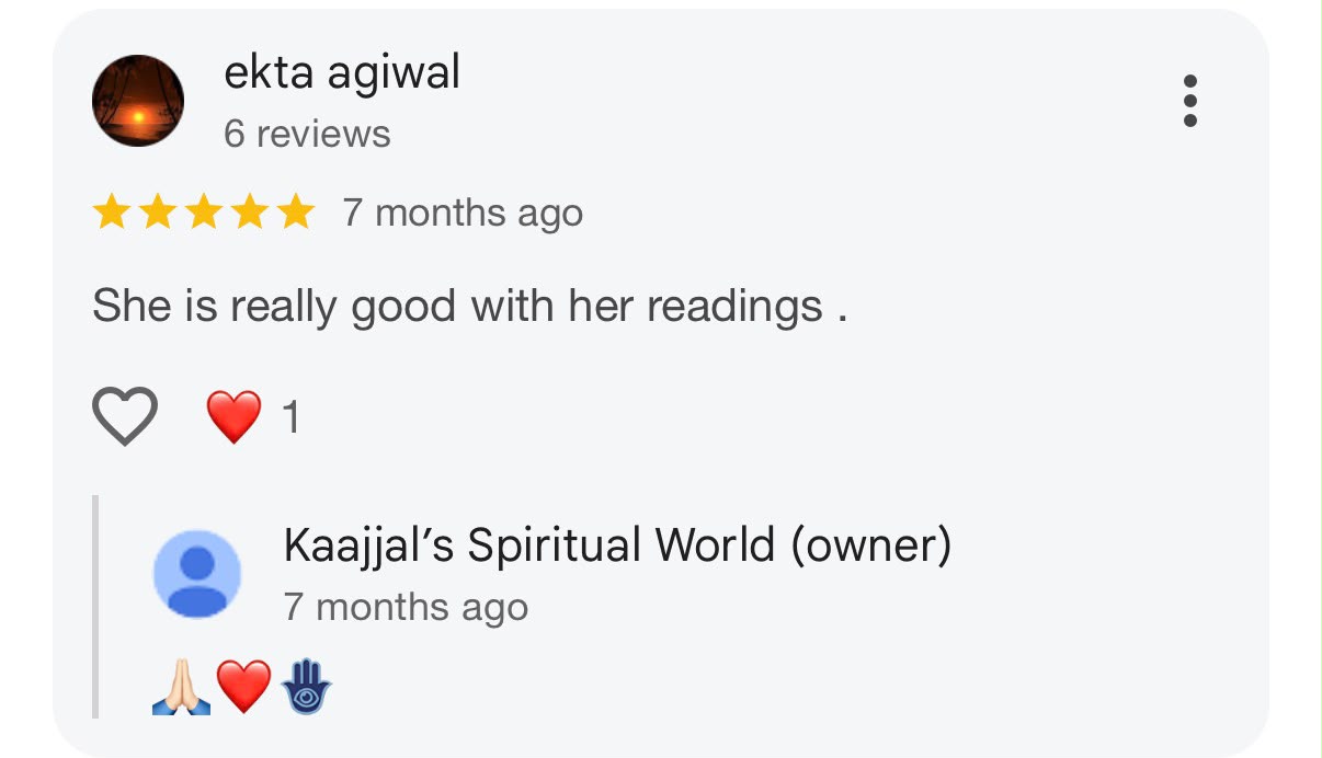 Client review 9 for Kaajjal’s Spiritual World